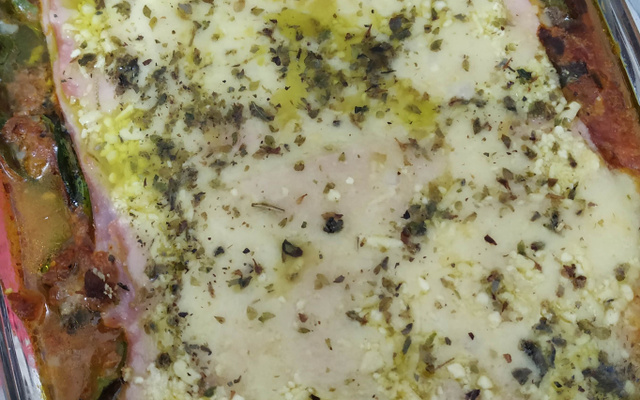 Lasanha low carb de carne moída