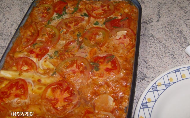 Lasanha de massa de pastel