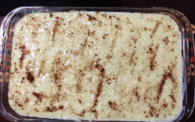 Arroz doce com leite condensado e coco