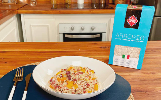 Risoto de Carne Seca com Abóbora