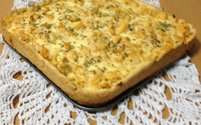 Quiche de frango com palmito