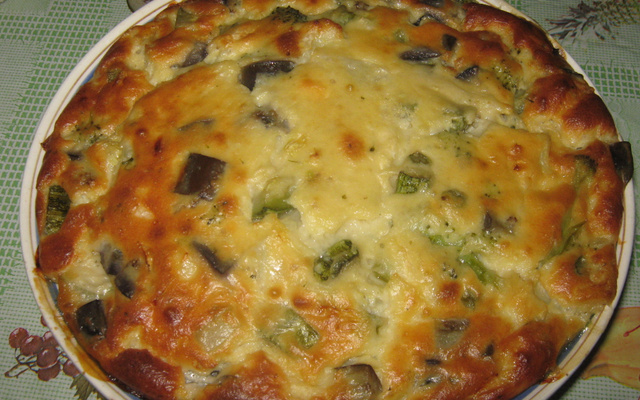 Souflé de queijo com legumes