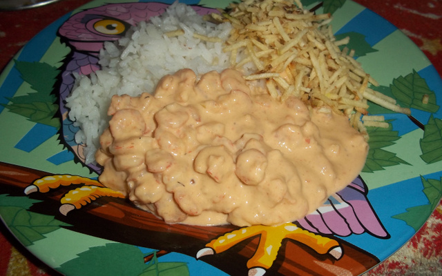 Camarão com creme de leite
