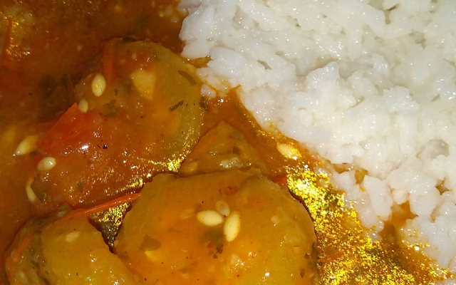 Ensopadinho de maxixi com macaxeira