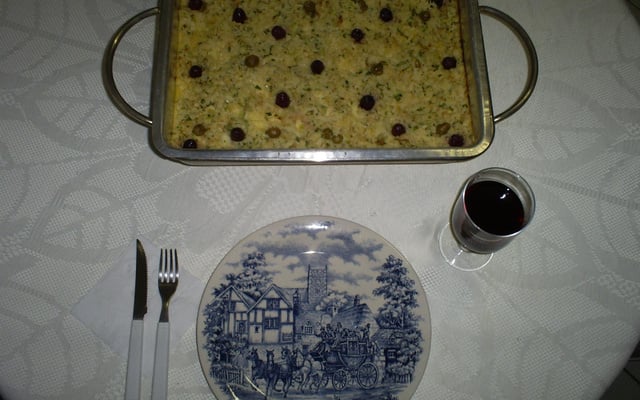 Bacalhau de forno com purê à moda do Antonio