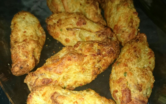 Bolinho de arroz com bacon