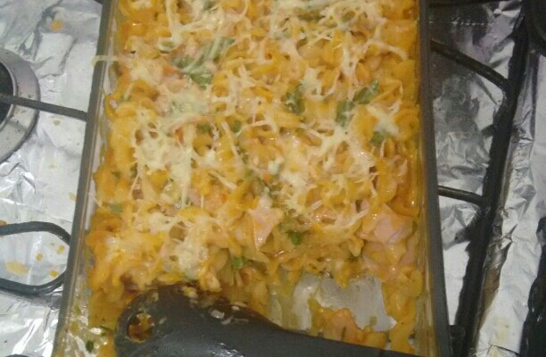 Macarrão ao forno com bacon e mussarela