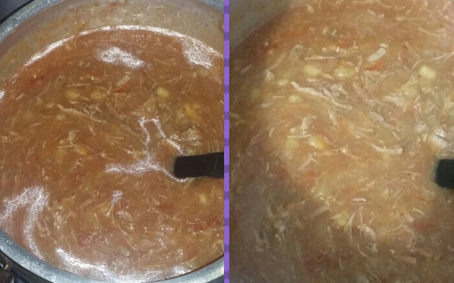 Caldo de costela com mandioca