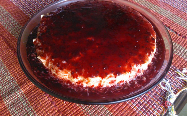 Cheesecake de amora (com 3 cremes)