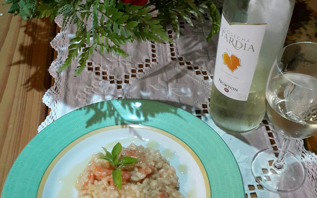 Risoto de limão siciliano com camarões