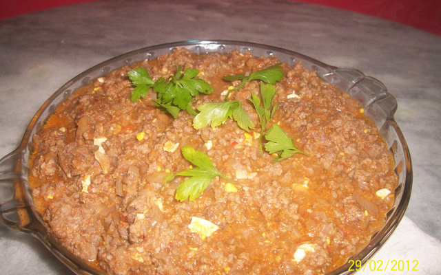 Nhoque com carne moída