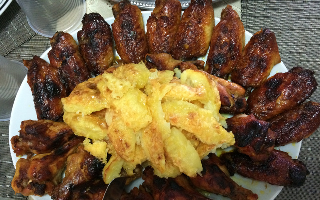 Frango assado com mel e curry