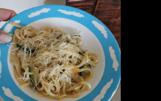 Macarronada com abobrinha