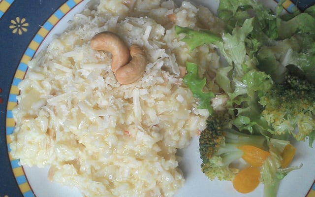 Risoto de coco e castanha