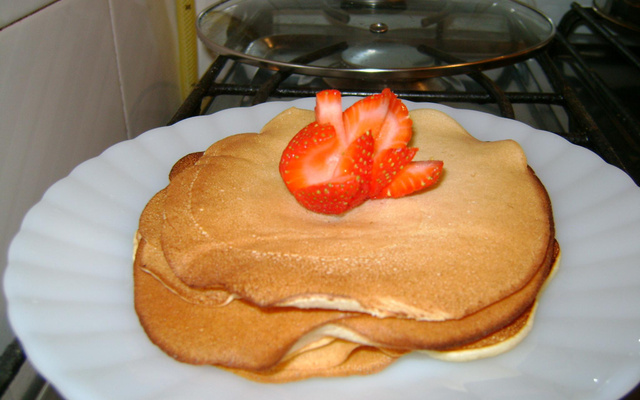 Waffle de frigideira (pancakes)