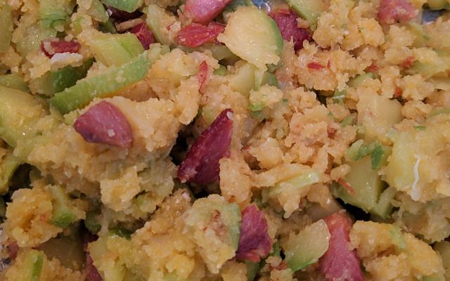 Abobrinha refogada com bacon