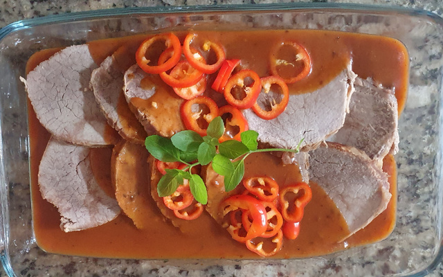 Lagarto ao molho ferrugem