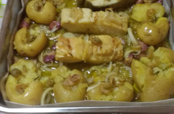 Bacalhau com batatas - minha invenção