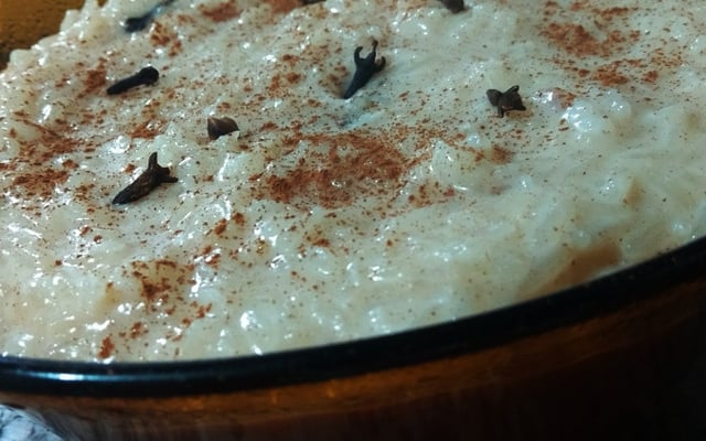 Arroz doce delicioso com leite de coco