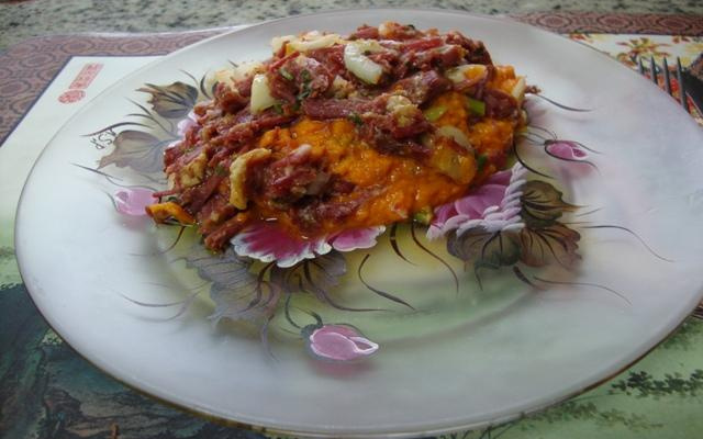 Souflé de abóbora com carne seca do Lúcio Cezar