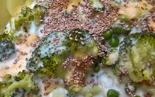 Gratinado de brócolis com batata