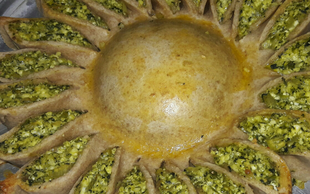 Torta girassol de ricota e espinafre