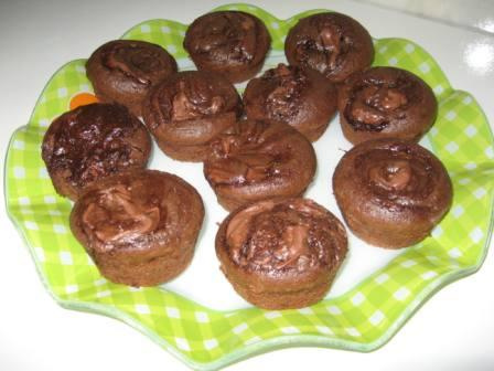 Muffin de chocolate com recheio de creme de avelã