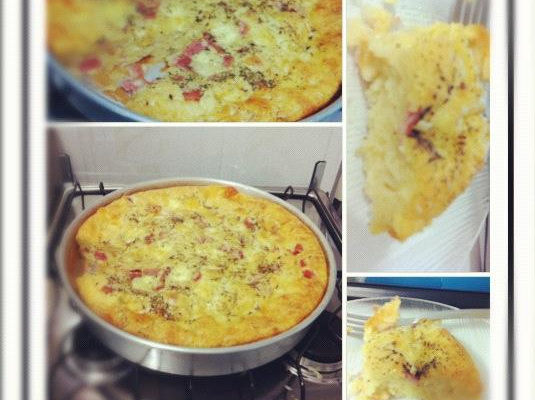 Torta salgada de presunto e queijo