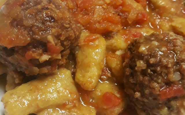 Nhoque de batata doce ao molho sugo