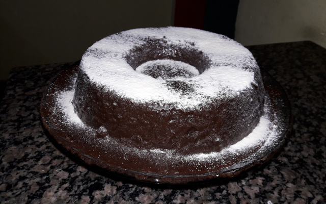 Cobertura para bolo vulcão