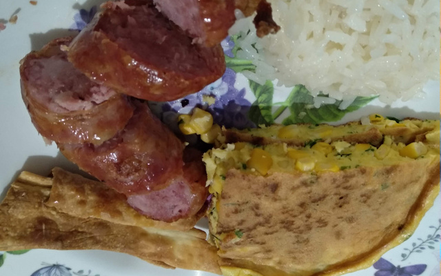 Panqueca de milho cozido 