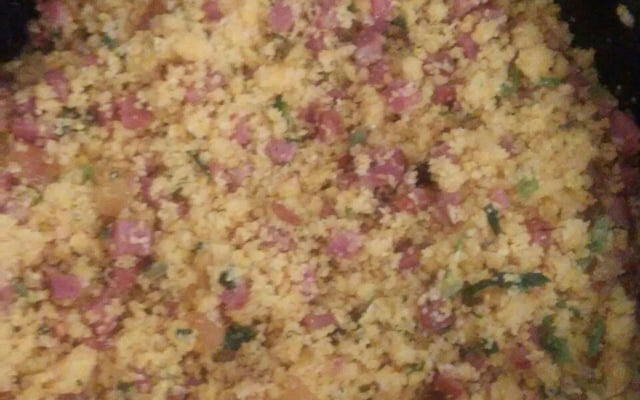 Farofa marroquina versão nordestina