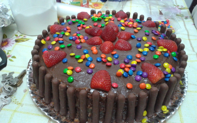 Bolo de morango com nutella