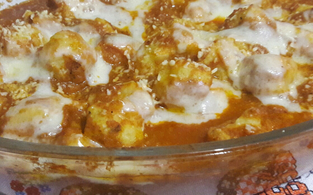 Nhoque de batata doce ao molho sugo