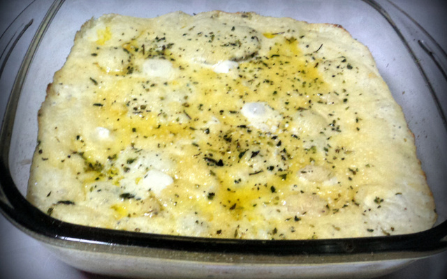 Batata gratinada ao creme de castanha-do-pará