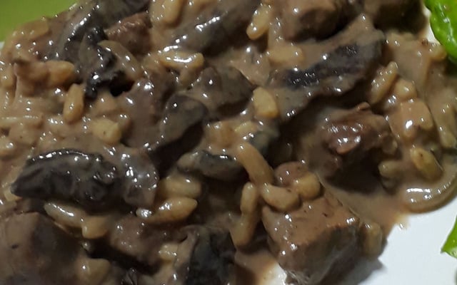 Risoto de filé mignon com funghi