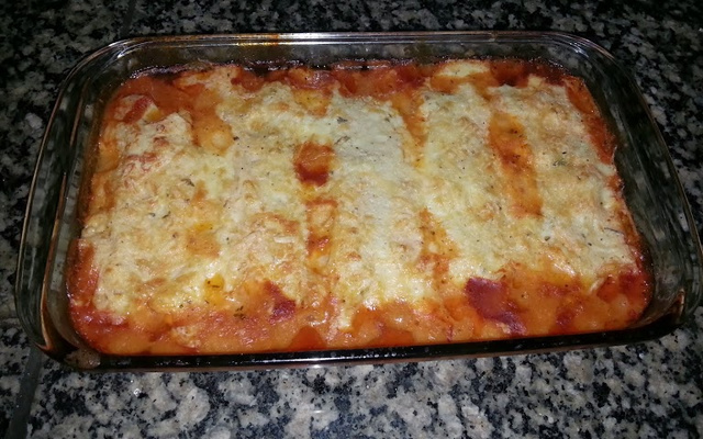 Canelone de frango e queijo