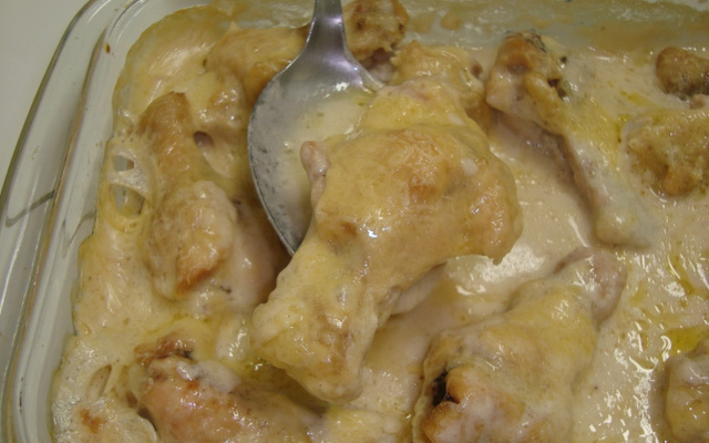 Frango ao creme de cebola