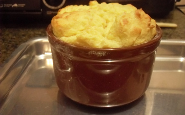 Souflé de queijo e peito de peru