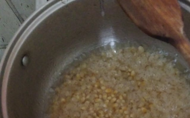 Pipoca doce com leite em pó