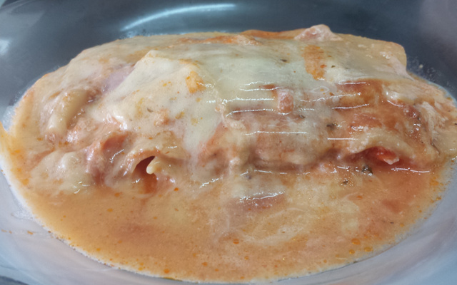 Lasanha com massa crua