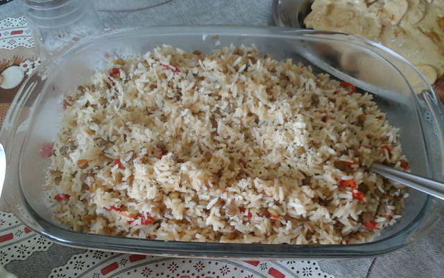 Arroz com lentilha