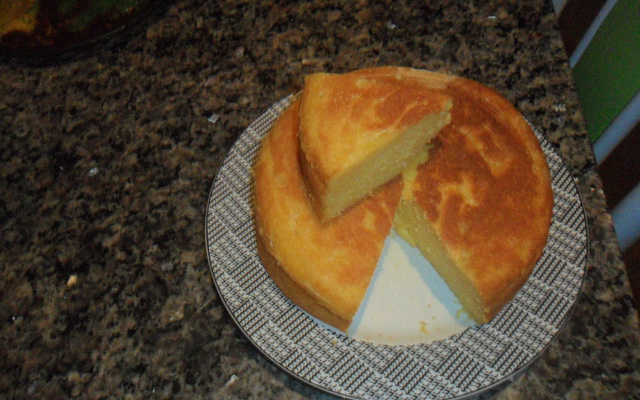 Bolo de fubá com trigo e flocao