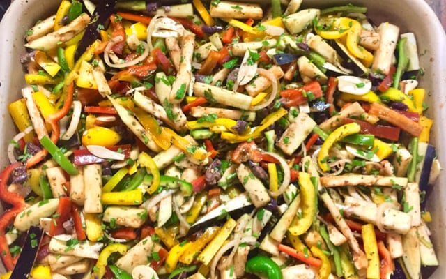 Salada de berinjela no forno