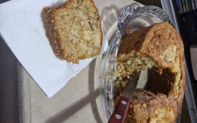 Bolo de maçã e aveia