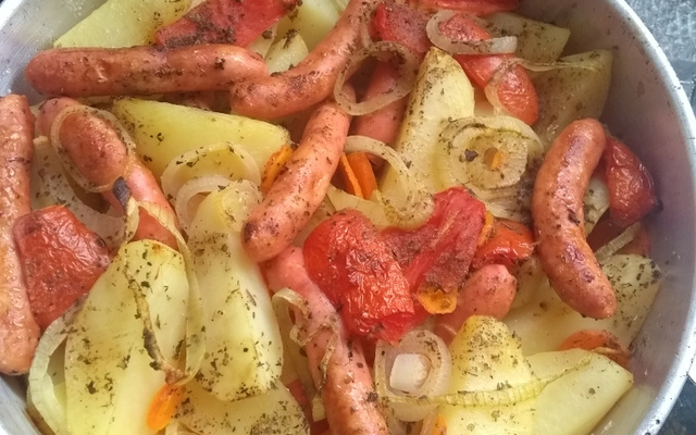 linguiça de frango ao forno