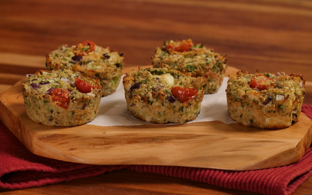 Muffin de couve-flor com frango