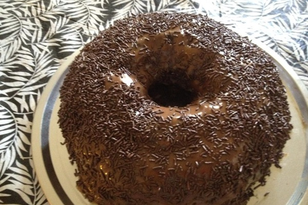 Bolo nega maluca de liquidificador