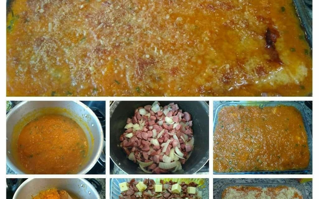 Escondidinho de abóbora com calabresa