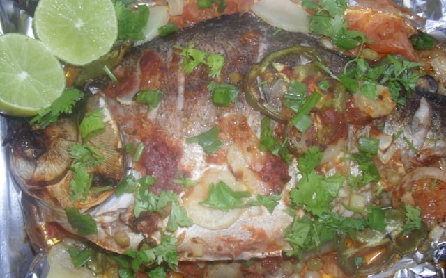 Caranha assada recheada